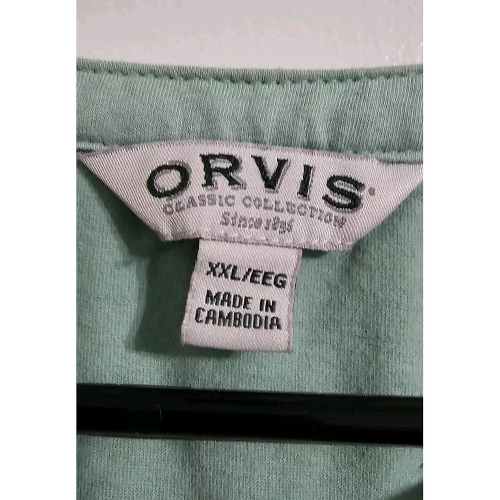 Orvis Anna Crochet Top Womens 2X Green V-Neck Casual Flowy Beach Lounge Wear - Picture 5 of 10